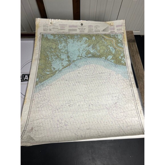 Nautical Chart/Map of Louisiana’s Barataria Bay and Approaches - Picture 1 of 4